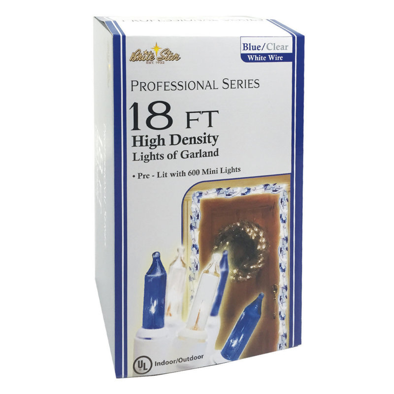 Guirlande 600lt 18ft Professional Series, Bleu / Transparent