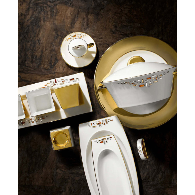 Diana Gold Bone China Condiment Server