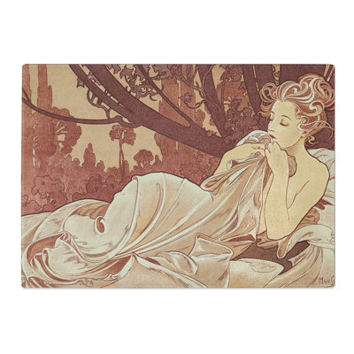 Dusk by Alphonse Mucha Chopping Board