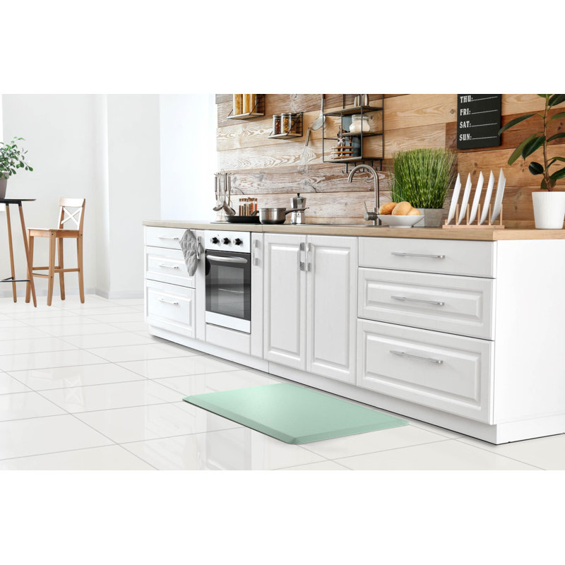 Tapis de cuisine anti-fatigue, tapis de bureau debout, antidérapant, Vert