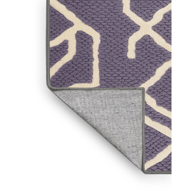 Tapis mauve lavable à la machine, Rectangle 7 pi x 9 pi