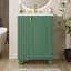 Meuble-lavabo de 24 po avec lavabo, structure en bois massif, porte à fermeture douce, rangement latéral et finition verte-238212446