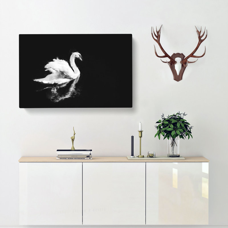 Swan - Wrapped Canvas, 40cm H x 60cm W x 3cm D