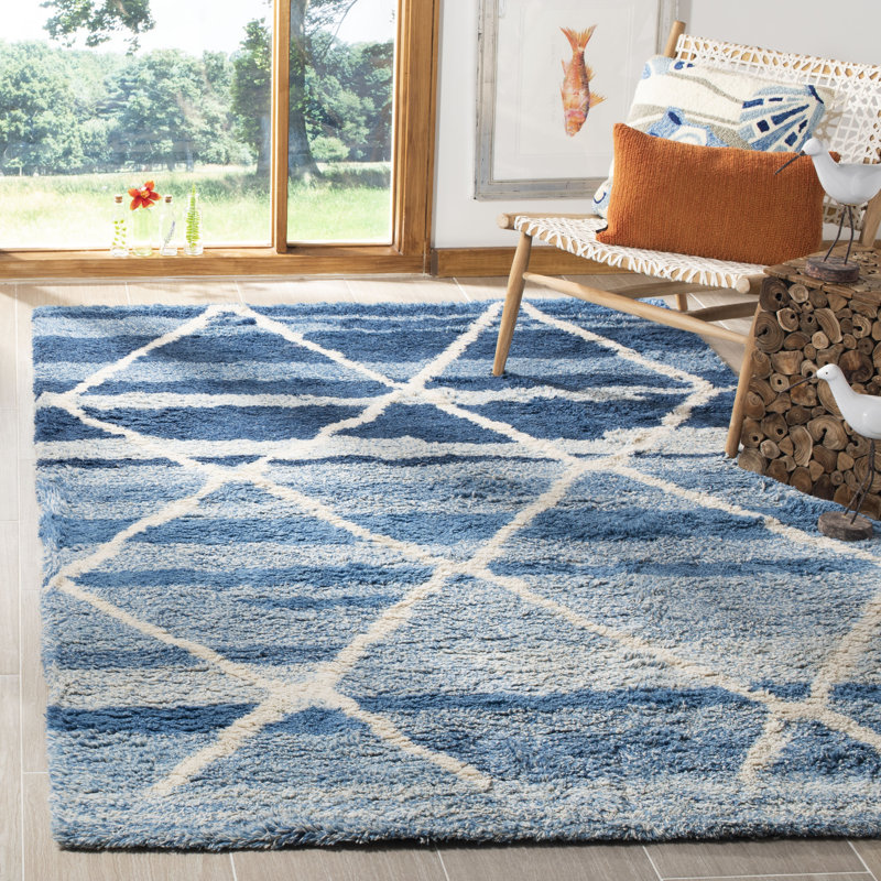 Probst Hand Tufted Wool Geometric Rug, Rectangle 5' x 8'
