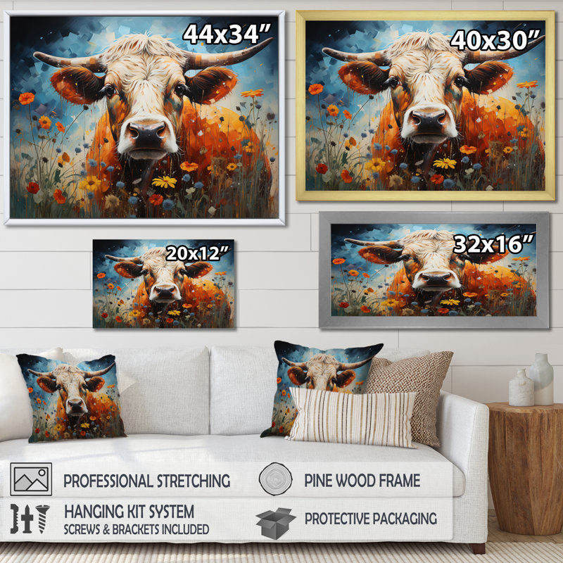 «Cow Natures Symphony I», reproduction d'art sur toile, H 24 po x l 32 po x P 1 po, Toile tendue