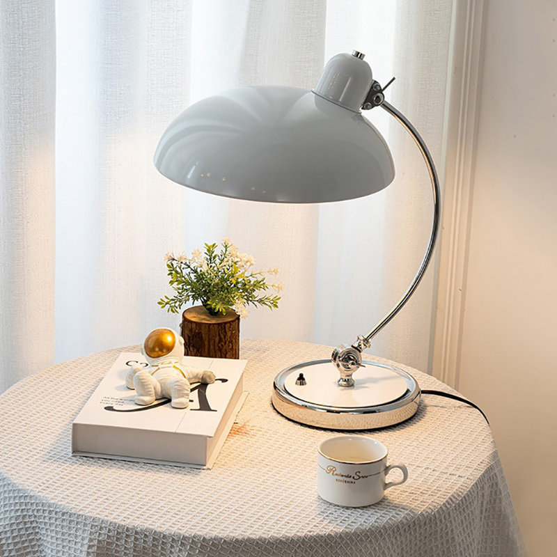 Modern Goose Neck Swing Arm Table Lamp, White, 15.75" H x 11.22" W x 11.22" 