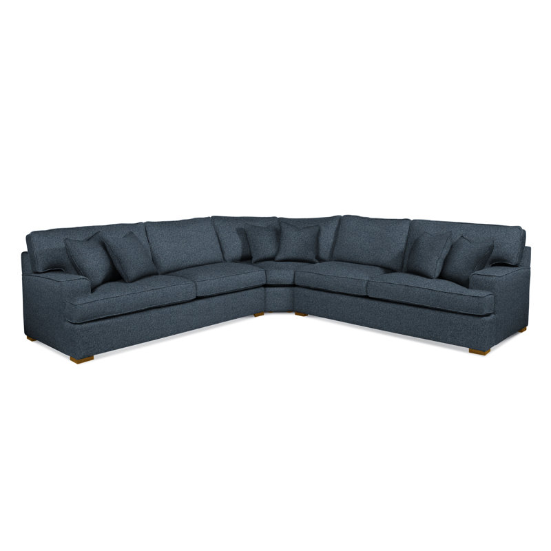 Sadie L-Sectional, Havana Finish, Basic Blue; 0317-63