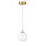Luminaire suspendu, 6 po, doré, verre transparent-1401653551