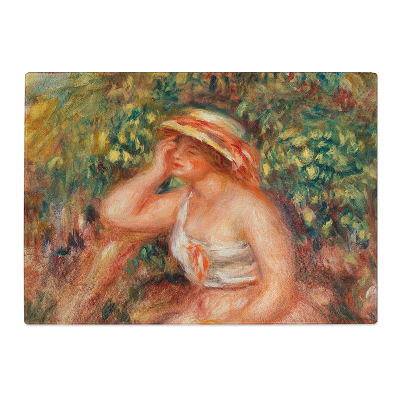 Woman Daydreaming by Pierre-Auguste Renoir Chopping Board, 20cm W x 28.5cm L