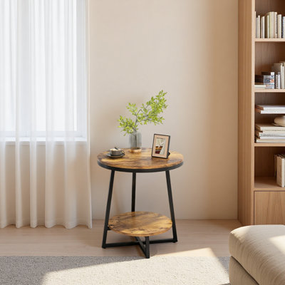 Modern Side Table,Rustic End Table,Round Coffee Table