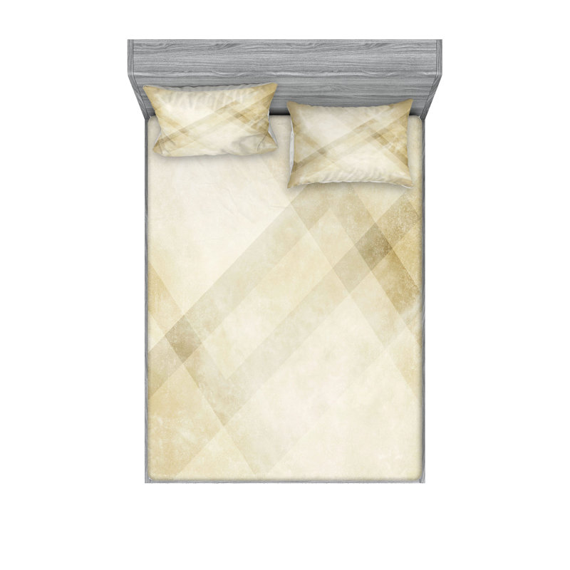 Ensemble de draps et taies décoratives brun clair Ambesonne, Ensemble de draps pour très grand lit californien