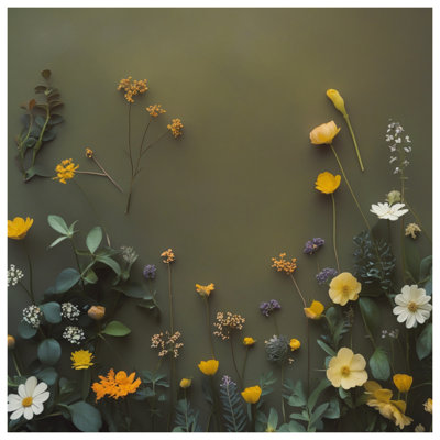 Tapisserie murale avec fleurs sauvages assorties - décoration murale fleurs sauvages