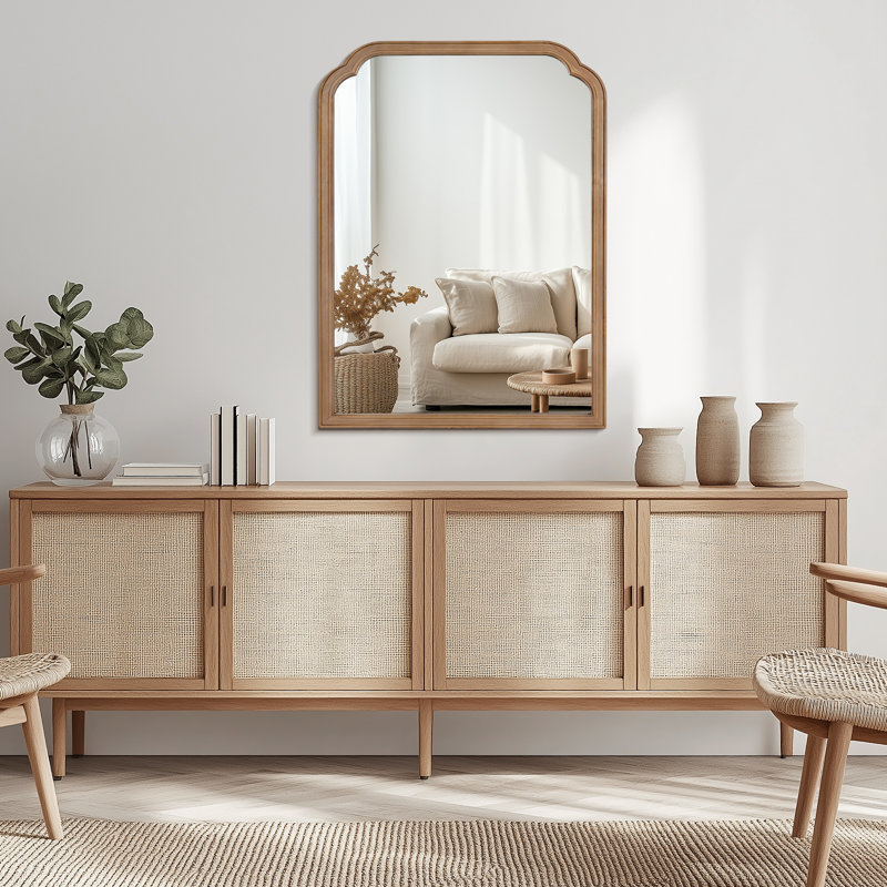 Miroir mural Ancalin, 40 po x 30 po, Miel profond