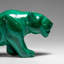 Genuine Polished Malachite Panther Carving (242.2 Grams)
