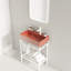 Meuble-lavabo 24 po avec rangement - vasque en céramique rouge, tablette en fer blanc, lavabo autoportant moderne scandinave, armoire, console