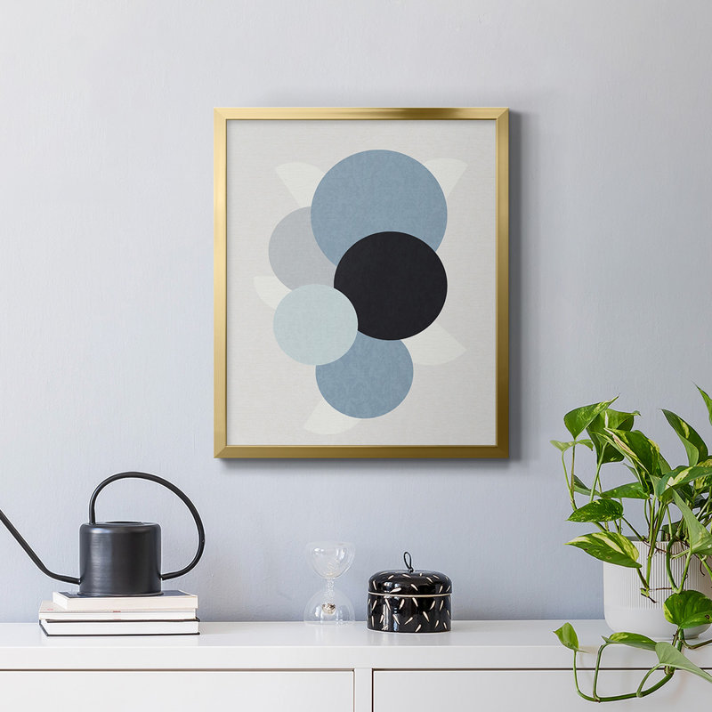 Shapely Blues II Premium Framed Canvas - Ready to Hang, 20" H x 16" W, Gold