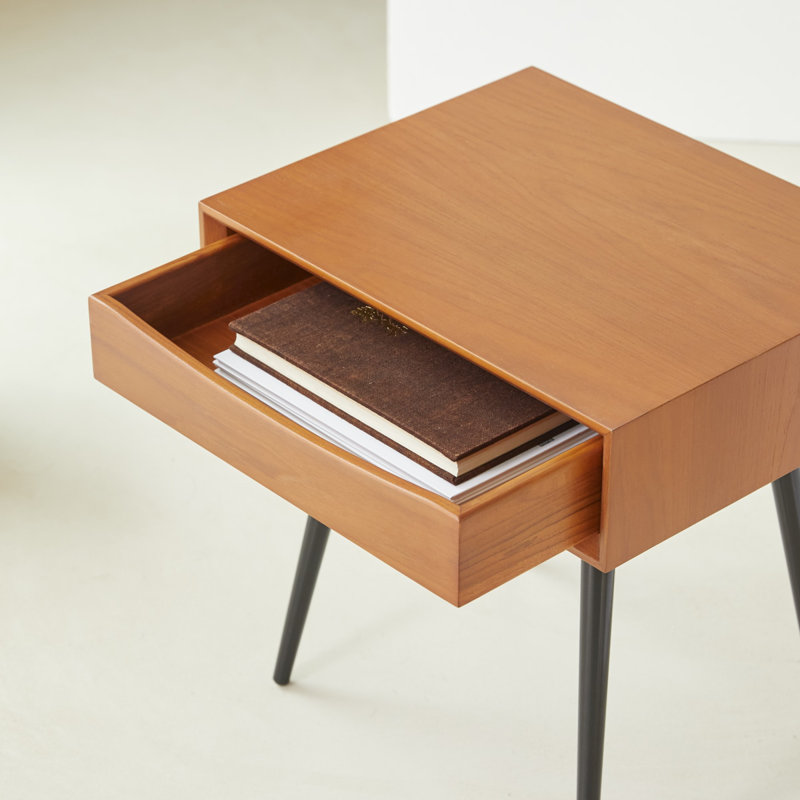 Simen 47cm W Solid Wood Bedside Table