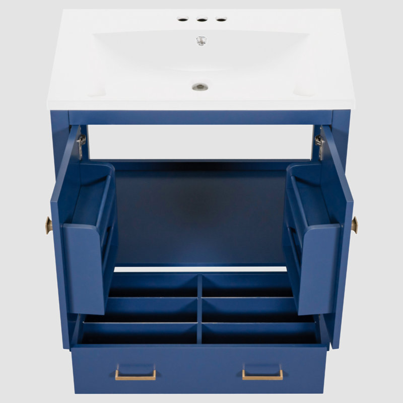 Arene 18 " W Freestanding Standard Free Standing 1 Single Vanity Bathroom Vanity With Ceramic Top