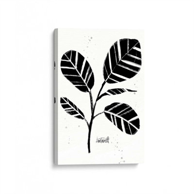 Toile tendue noire et blanche Botanicals IV
