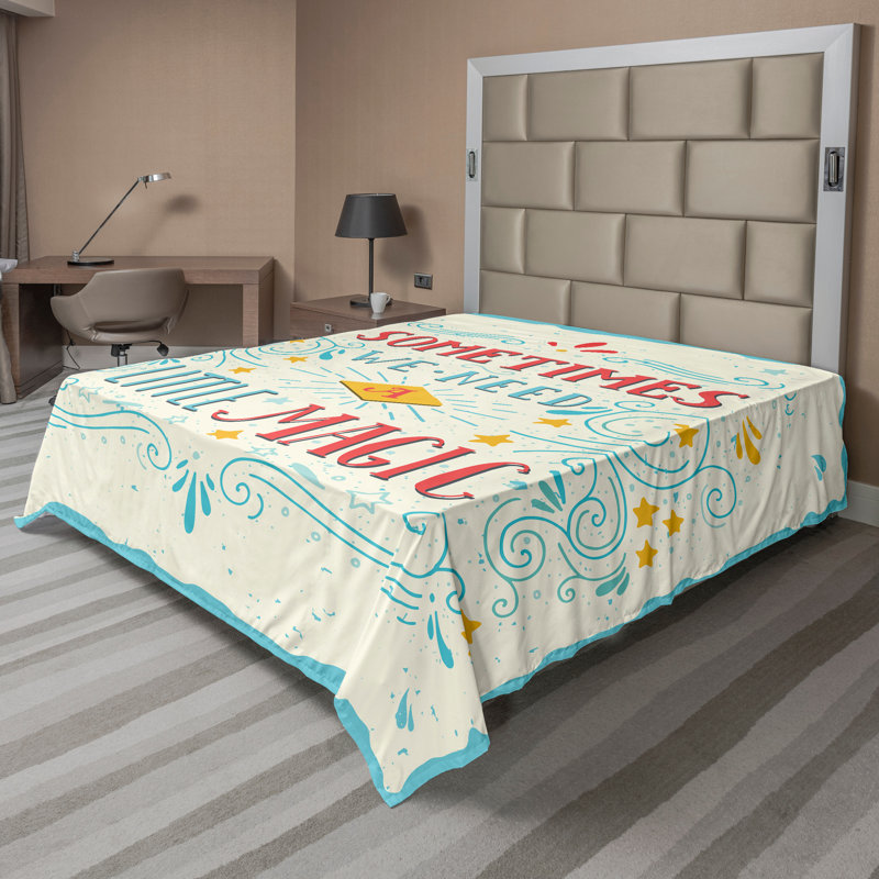 Multicolore Ambesonne, Drap plat pour très grand lit californien