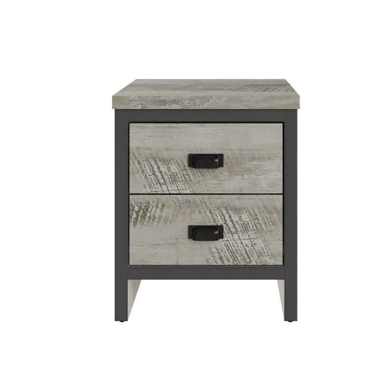 Alahia 43cm W Manufactured Wood Bedside Table, Grey