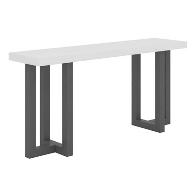 Console Table, Geometric Design With Solid Pine Legs, MDF Top, Entryway Table For Hallway, Living Room, Bedroom