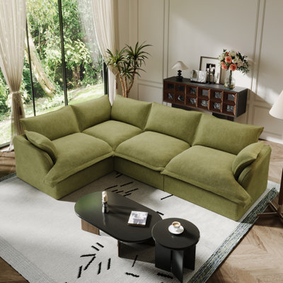 Canapé modulaire en lin mélangé Linen Blend, canapé convertible rembourré Cloud