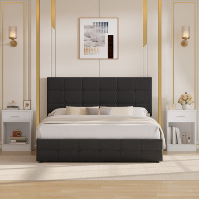 3 Piece Bedroom Set,  4-Drawer Storage Platform Bed, 2 Nightstands