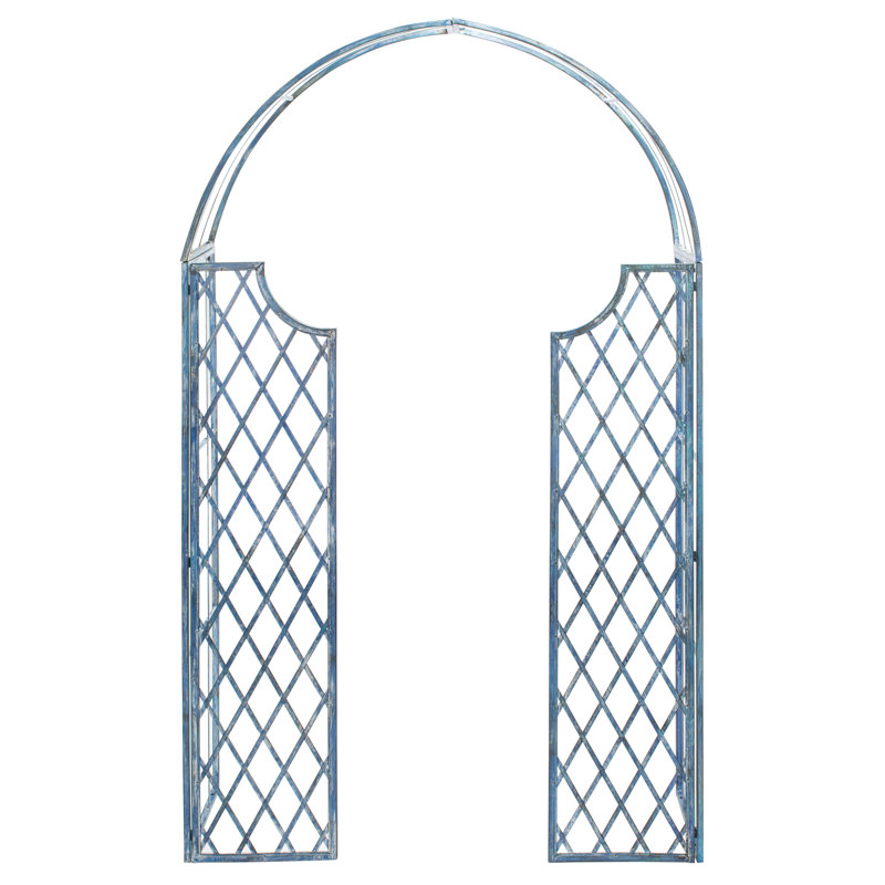 Tonnelle en fer Crinela l 68,5 po x P 13,8 po, Bleu antique