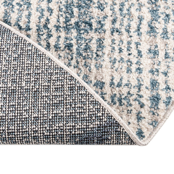 Steelside™ Rudy Performance Blue Rug & Reviews | Wayfair