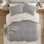 Ensembles de literie en chenille confortable, double / grand, design gris moderne pour le confort de la maison