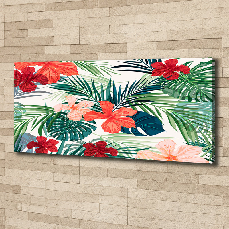 Tropical Flowers - Print, Glass, 70cm H x 100cm W x 4cm D