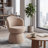 Upholstered Boucle Accent Chair Swivel Armless Barrel Chiar-1415000668