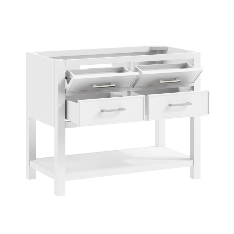 Brooks 43'' W Single Vanity, Chilled Gray, Nickel