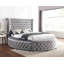 1 très grand lit de rangement rond en velours gris glamour capitonné à boutons-1265334301-1265334272