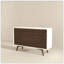 Solution de rangement 6 tiroirs Mid-Century moderne en bois massif, brun foncé et blanc, H 33,1 po x l 47,2 po x P 15,7 po Mid-Century pour la chambre à coucher, le couloir, l'entrée, le placard