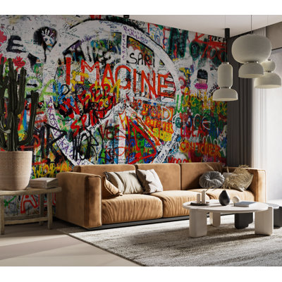 Murale Peel & Stick Street Art - Graffiti hippie