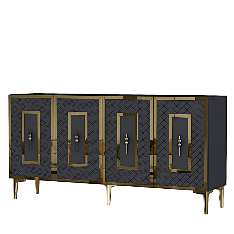 Console, Gris/doré, Grey