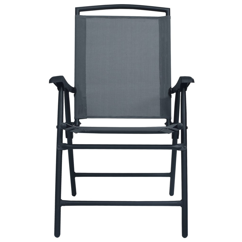 Brasfield Patio Folding Chair Folding Chair Set, Grey