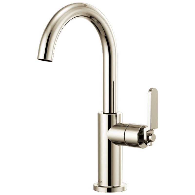 Litze® Bar Faucet with Arc Spout and Industrial Handle, Polished Nickel