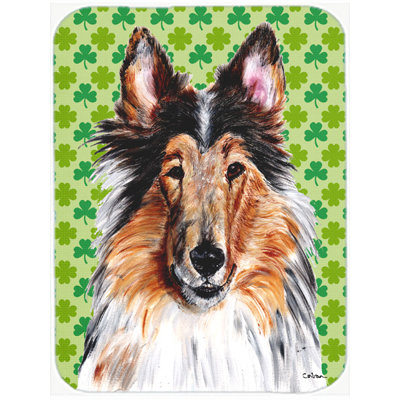 Planche à découper en verre st. patrick carolines de la saint-valentin collie Shamrock Lucky Irish