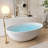 67" Freestanding Solid Surface Soaking Oval Bathtub-111464616