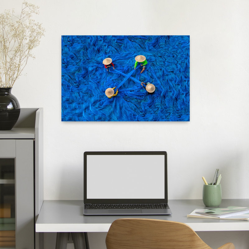 Art mural vibrant bleu profond, H 16 po x l 24 po