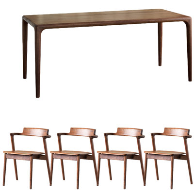 Black Walnut Dining Table Set