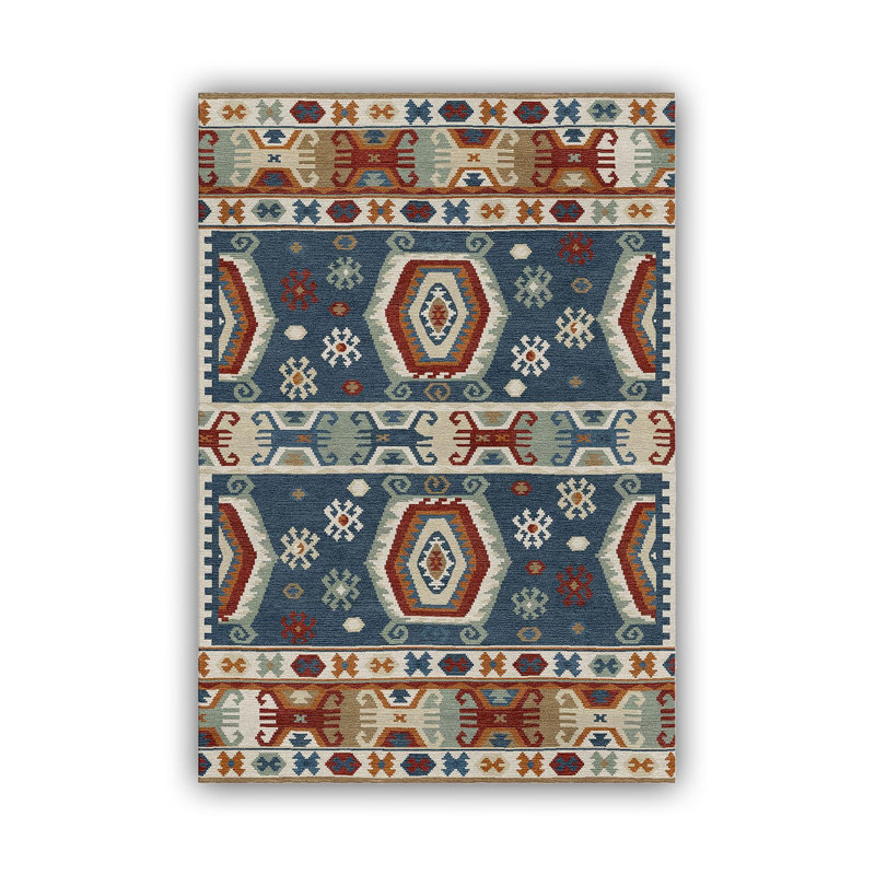 Tapis décoratif tissé à motif numérique rétro à motif numérique rétro, Rectangle 3 pi 11,24 po x 5 pi 10,87 po