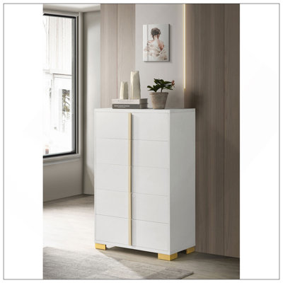 Commode blanche 5 tiroirs Medici