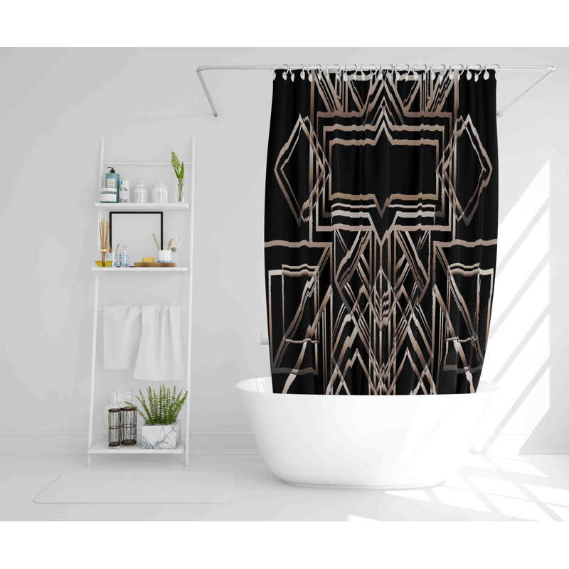Kalvin 2 Piece Polyester Shower Curtain Set, 168cm H x 168cm W