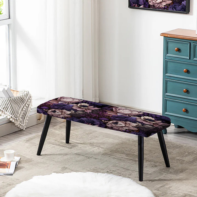 Banc rembourré à motif floral Moody I de Gothic Botanicals