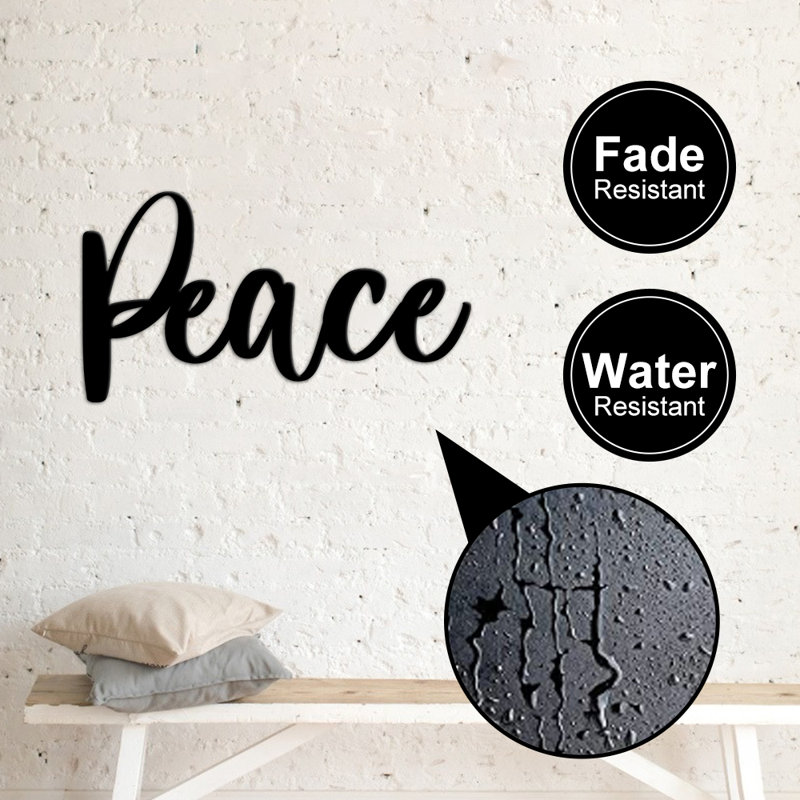 Charnai Water Resistant Steel Text & Numbers Wall Decor, Yes