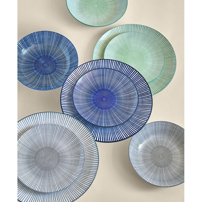 Blue and White Porcelain 12-Piece Dinnerware Set
